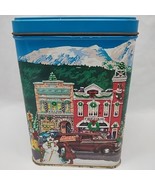 1991 Mars Almond Christmas Life Village Empty Tin 4 1/4&quot; X 4 1/4&quot; X 6 1/4&quot; - $275.49 MXN
