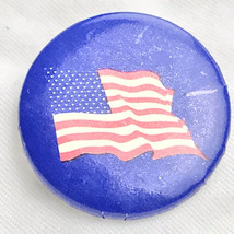 USA Flag Old Glory Hand Made Safety Pin Backing Vintage Pin Button Pinback - £7.81 GBP