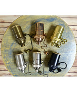 Solid Brass Light Socket, Pull Chain On/Off, Vintage Industrial Lamp - £7.60 GBP