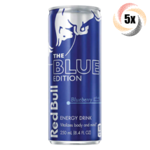 5x Cans Red Bull The Blue Edition Blueberry Flavor Energy Drink | 8.4oz | - £18.67 GBP
