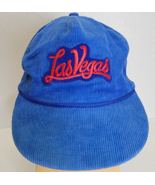 Las Vegas Vintage Corduroy Logo Rope Hat Snapback Cap Blue Red Adjustable - $14.76