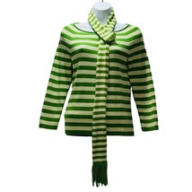 Ann Taylor Loft Pullover Green Striped Boat Neck Elbow Length Sleeves Wo... - £10.56 GBP