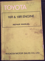 Toyota 16 R &amp;18 R engine repair manual vintage 1973 (00400-98107) - £6.81 GBP