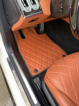 Diamond Eco Leather Sienna Brown Floor Mats W223 Mercedes Maybach S500 S580 S680 - £609.01 GBP