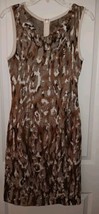 St John Collection Sz.4 Rayon/wool Knit Midi Dress Brown/tan Geo Print - £109.31 GBP