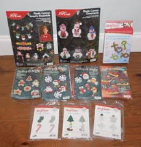 Lot 10 Christmas Ornament Kits Felt Plastic Canvas Gallery of Stitches J.P.Coats - $39.59