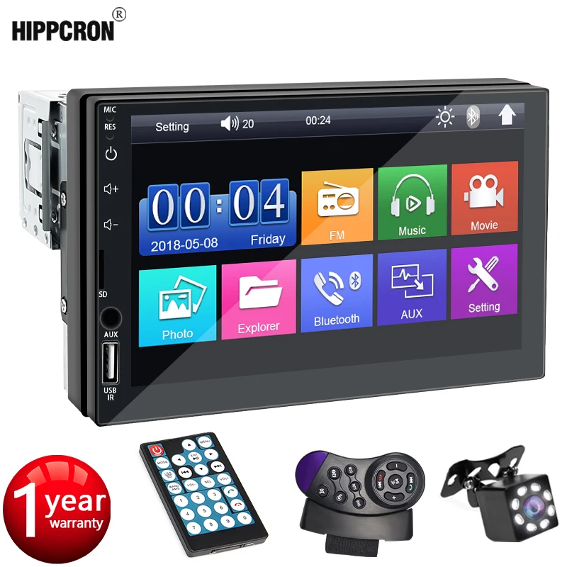 Car Radio 7 Inch 1 Din MP5 Multimedia Player Touch Screen FM ISO Power Aux Input - £43.56 GBP+