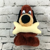 VTG Classic Toy Co Dog &amp; Bone Plush Brown Styrofoam Pellet Filled Soft Toy - $29.69