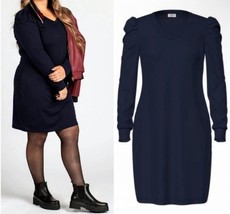 LuLaRoe Ava Mutton Sleeve Dress Women&#39;s Size XL, Navy - $21.60