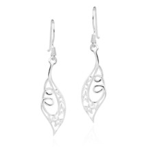 Delicate Ornamental Stars Sterling Silver Dangle Earrings - £10.55 GBP