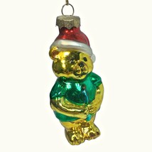 Thomas Pacconi Ornament Museum Series Gold Bear Stocking Hat Blown Glass 3.5&quot; - £10.10 GBP