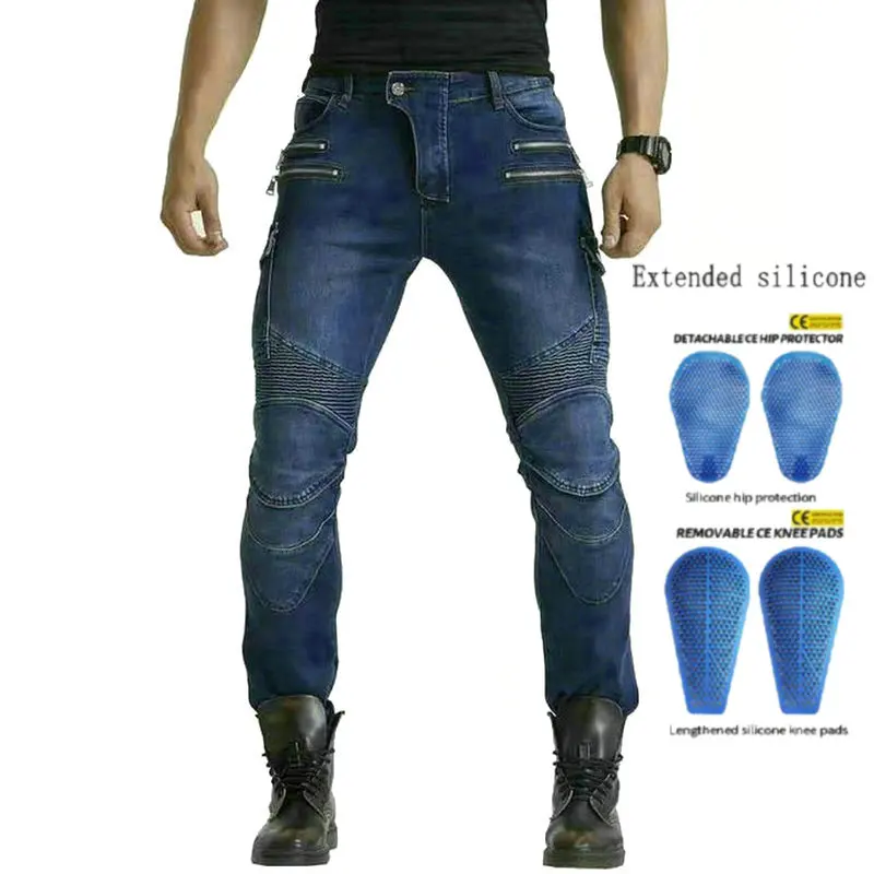 Loong Biker Motorcycle Riding Pants Motocross Knight Casual Protective Jeans - £67.43 GBP+