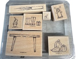 Stampin Up Scene in a Garden Mounted Rubber Stamps - $13.49