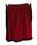 Red Nike Basketball Shorts Mens Medium With Pockets Swoosh Logo Y2K Blac... - $29.21