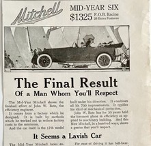 1916 Mitchell Mid Year Six Automobile Advertisement Motor Car 10.5 x 5.5... - £16.50 GBP
