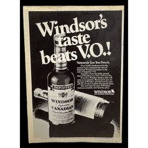 Windsor Whisky Print Ad Vintage 1982 Beats Seagrams Whiskey Canadian - £9.55 GBP