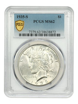 1935-S $1 PCGS MS62 - $483.79