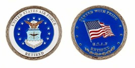 United States Air Force Retired Military 1.75" Challenge Coin - $34.99
