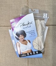 Playtex 18 Hour Supportive Flexible Back Front Close Wire Free Lt Beige Bra 44DD - £9.34 GBP