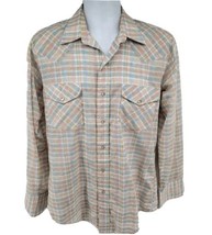 Western Fashions Pearl Snap Pockets Long Sleeve Plaid Shirt Size M - £15.42 GBP