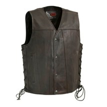 Men&#39;s Motorcycle Vest HIGH ROLLER - Leather Motorcycle Vest - £125.11 GBP