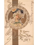 EVA DANIELL ART NOUVEAU BYZANTINES-WOMAN IN GILT CIRCLE~1904 TUCK 2524 P... - £62.30 GBP