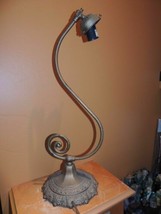 Wall Desk Lamp 20&quot; Cast Metal Nouveau / Victorian Antique gas conv electric - $38.24