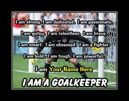 Inspirational Personalized GoalKeeper Soccer Poster Print Wall Art Gift - £22.51 GBP+