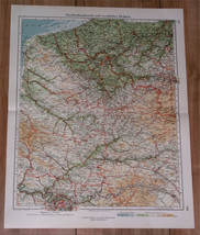 1928 Vintage Map Of Northeastern France / Western Belgium - £14.14 GBP
