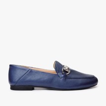 Luanda Navy Blue Leather Women Flat Shoe image 5