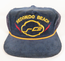 VTG Southern California Edison Redondo Beach SCE Corduroy Mesh Trucker Hat - £31.11 GBP