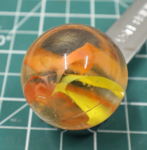 Boulder Mega Marble 6 Vane Cats Eye Orange Yellow 34mm 1 3/8in Approx. - £7.62 GBP