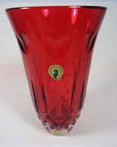 Waterford Crystal I Love Lismore Ruby Red 8&quot; Vase Heart Design - New - No Box - £232.52 GBP