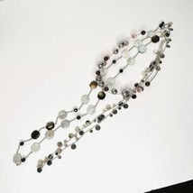 Lia Sophia Necklaces 3 Silver Tone Beaded Illusion Mother Of Pearl Light Catcher - $24.31