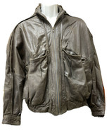 Expedition by Robert Comstock Dark Brown Genuine Leather Bomber Jacket S... - £296.76 GBP