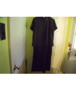 Long Olive Green Sleeveless Dress with Short Sleeve Jacket Size Large - €17,23 EUR
