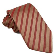 Hugo Boss Mens Necktie Copper Red Diagonal Stripe Silk Suit Business Mad... - $14.99