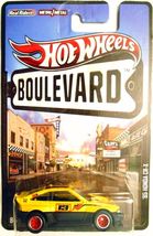 Yellow '85 HONDA CR-X  Hot Wheels Boulevard Series with Red Real Riders - $44.44