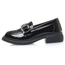 Women&#39;s Loafers Spring New Round Toe Genuine Leather Ladies Shoes British Style  - £78.13 GBP