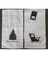 Two (2) C and F ~ Handcrafted ~ Holiday ~ 100% Cotton ~ 16 x 26 Kitchen ... - £17.67 GBP