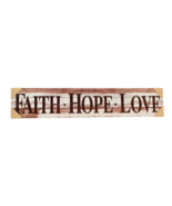 Large Wooden Plaque Faith Hope Love 36 X 7 Inches Word Art - £8.88 GBP
