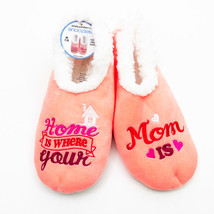 Snoozies Women&#39;s Slippers Home is Where Your Mom is Non Skid Soles  M-7/8 Orange - £9.61 GBP