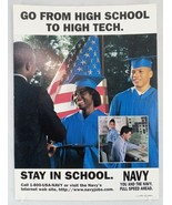 1990&#39;s Original Recruiting Propaganda US NAVY Stay in School Poster 14&quot;x19&quot; - $117.26 CAD
