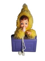 Vintage Rushton Style Rubber Face Baby Doll Yellow Poms RARE Baby with bottle  - £101.68 GBP
