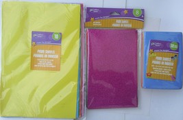 FOAM SHEETS FOR ARTS &amp; CRAFTS Select Color, Glitter, Size - £2.39 GBP