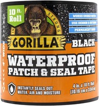 Gorilla Waterproof Patch &amp; Seal Tape 4&quot; X 10&#39; Black, (Pack Of 1) - $36.96