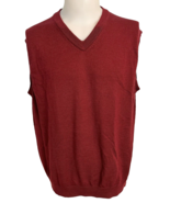 Men&#39;s Sleeveless V-Neck Merino Wool Sweater Vest Burgundy XL - $18.04