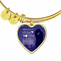 Express Your Love Gifts When I&#39;m with You Every Moment Counts Heart Bangle Engra - £45.52 GBP