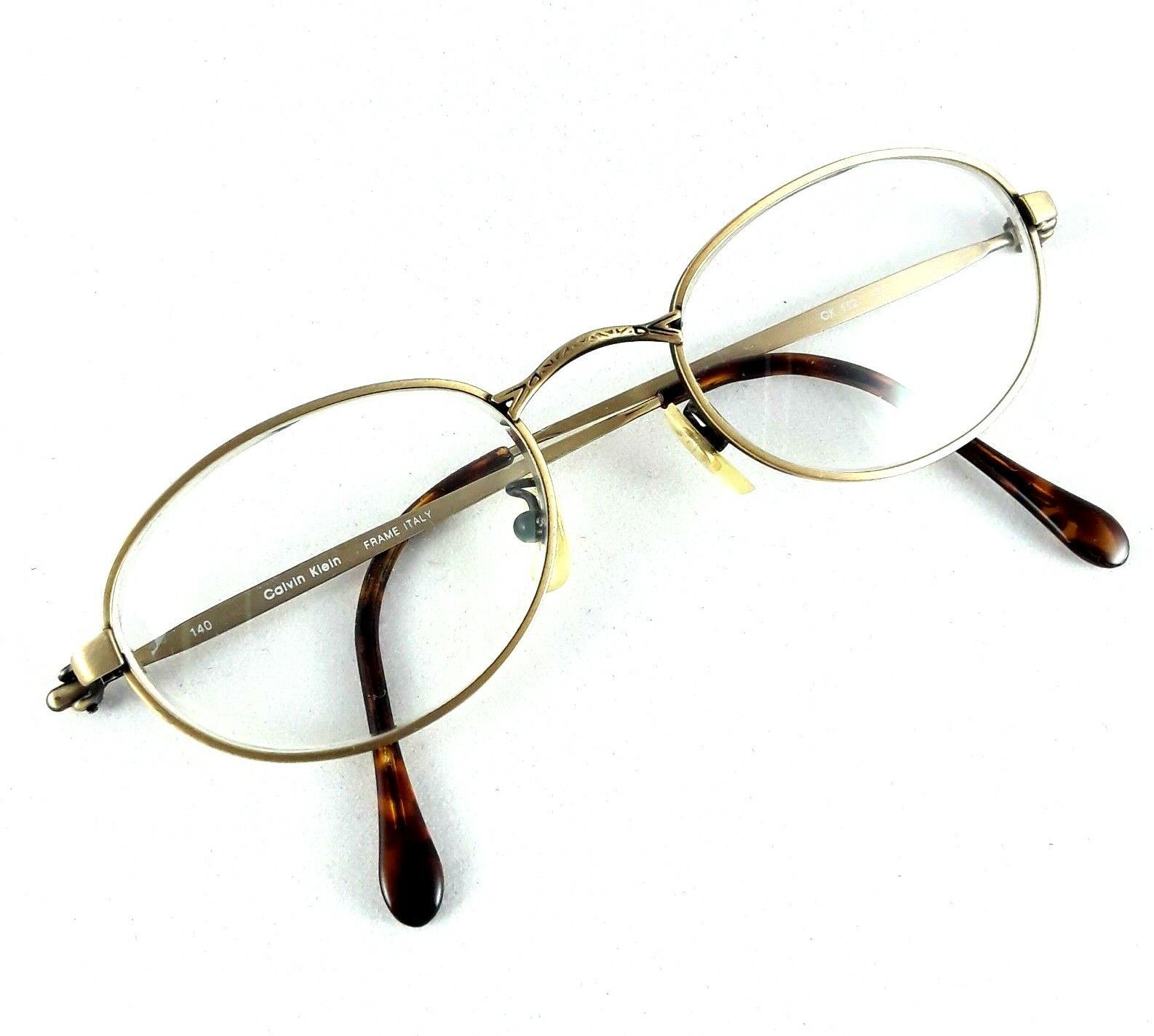 Calvin Klein Womens Bronze Metal Oval Eyeglass Frames CK112 500 49-20-14... - $35.12