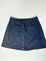 Melville Womens Sz 23 Black Button Up Mini Skirt Jean Denim - £10.05 GBP